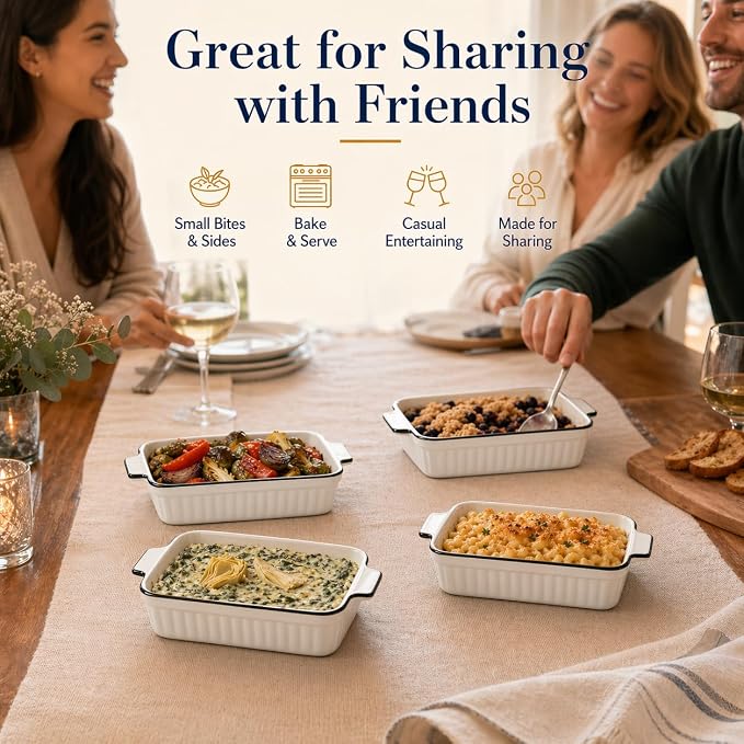 12 Oz Casserole Dish, Ceramic Baking Dishes Sets of 4, Small Casserole Dish - Image 8