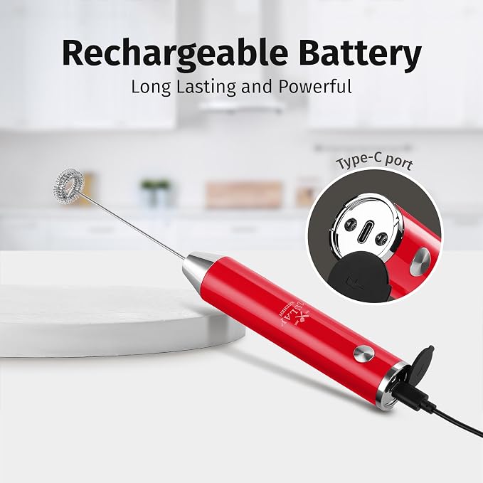 Zulay Kitchen Rechargeable Milk Frother Handheld Lux - Image 7