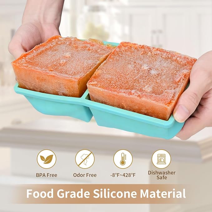 Silicone Freezer Tray for Soup Ice Cubes: 2-Cup Freezing Tray - Image 2