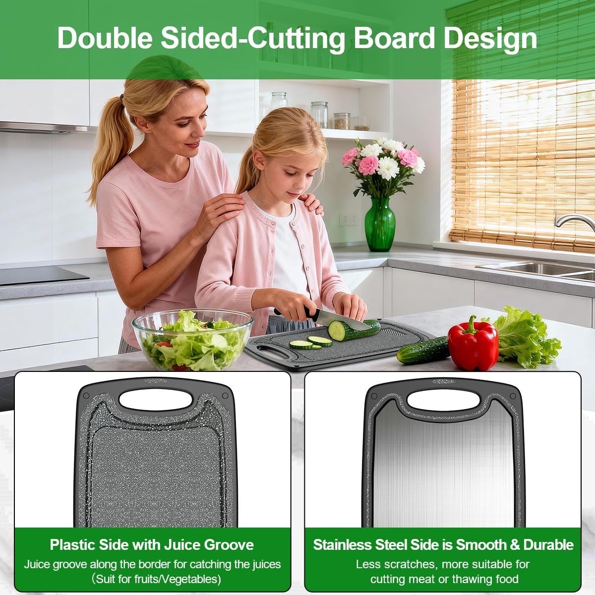 Viretang Small Stainless Steel Cutting Board,Dishwasher safe,Grinding