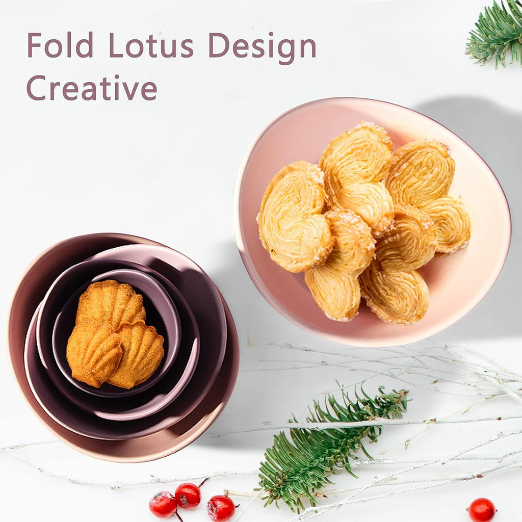 Salad Decorative Bowls Lotus Shaped Pasta Bowls Dishwasher Safe