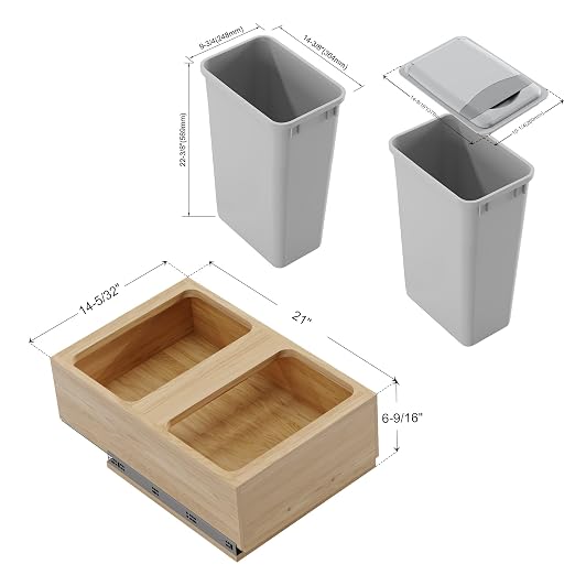 Dowell Double 50Qt Undermount Trash Pull-Out Waste Container - Image 7