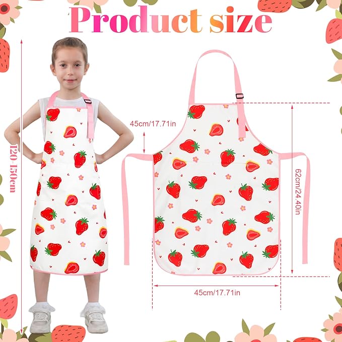 2 Pack Kids Apron, Cute Cooking Aprons, Waterproof Art Apron - Image 2