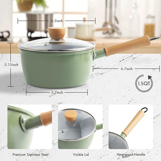 ROCKURWOK Ceramic Nonstick Sauce Pan - Image 6