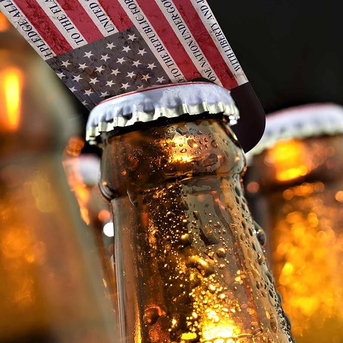 Usa Flag Stainless Steel Bottle Opener Pledge of Allegiance Written on A - Image 4