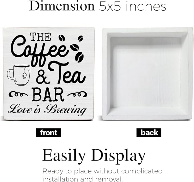 Coffee & Tea Bar Sign Decor, Coffee Tea Station Accessories, Farmhouse Kitchen - Image 2
