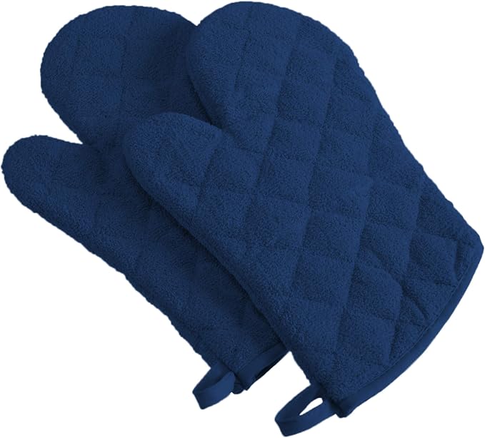 DII Basic Terry Collection 100% Cotton Quilted, Oven Mitt, Nautical Blue - Image 7