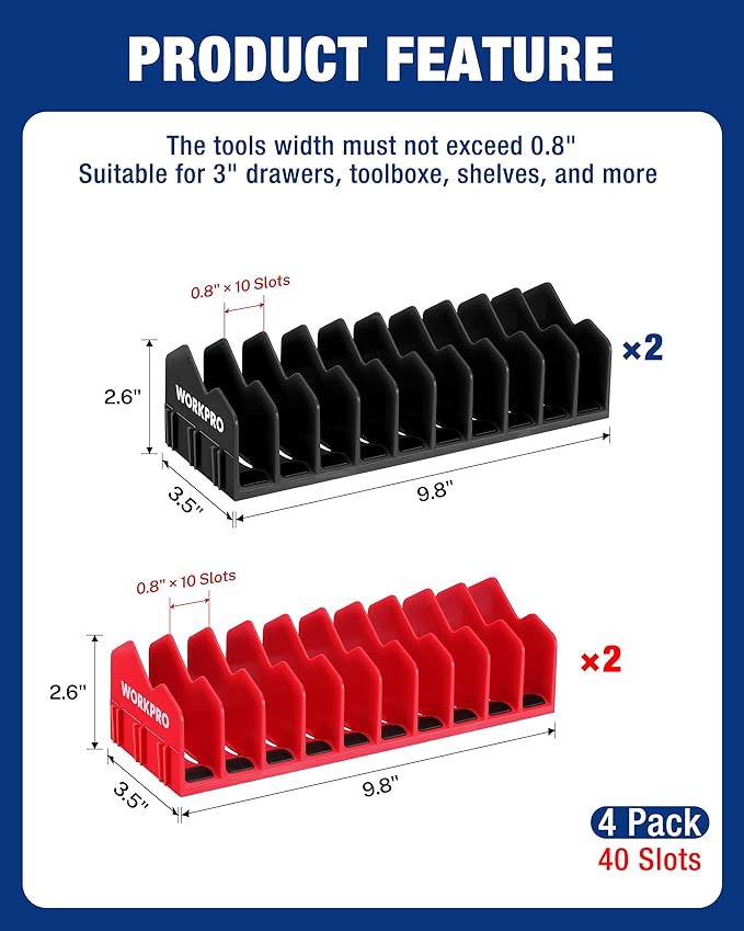 WORKPRO 4-Pack Plier Organizer Rack, Pliers Holder and Cutter Organizers - Image 2