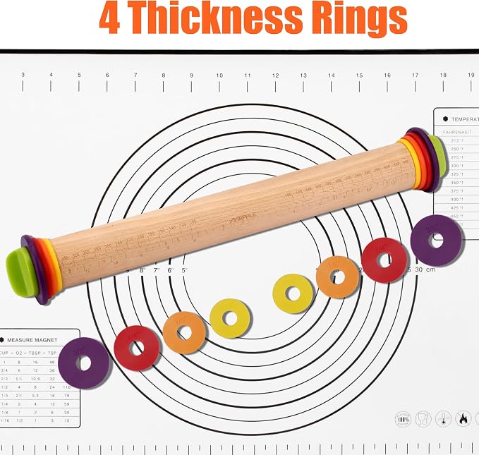Rolling Pin with Thickness Rings - Image 9