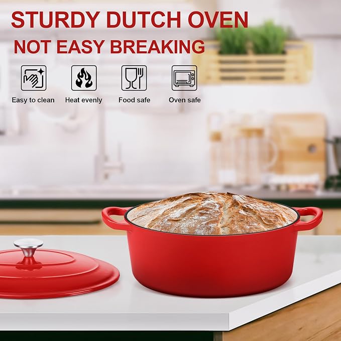 E-far 5QT Oval Dutch Oven Pot - Image 7