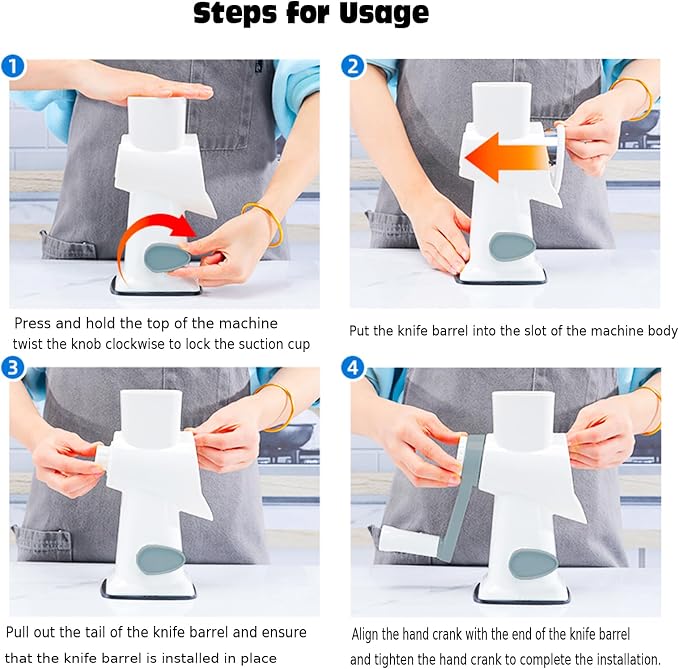 YOUCZON Rotary Cheese Grater Multi-Purpose Stainless Steel Cheese Shredder - Image 4