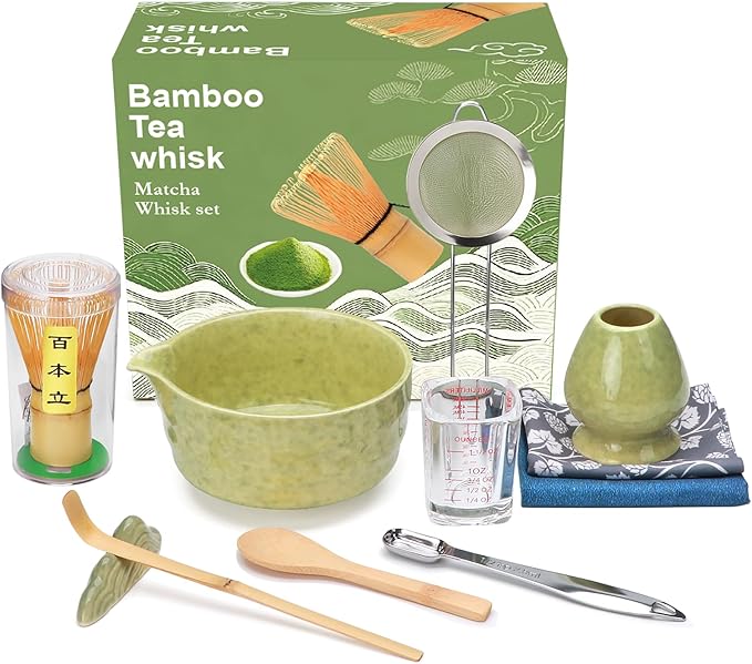 Matcha Whisk Set, Matcha Kit, Whisk Made from 100% Natural Bamboo, 11-component by Maredash
