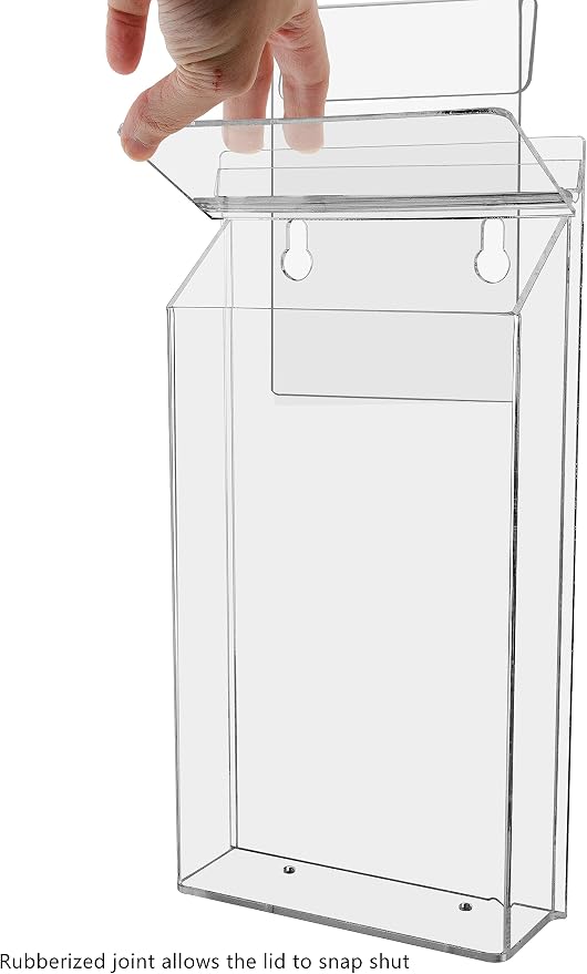 Outdoor Brochure Holder with Window Hook and Lid Holds 6" x 10" Pamphlets - Image 2