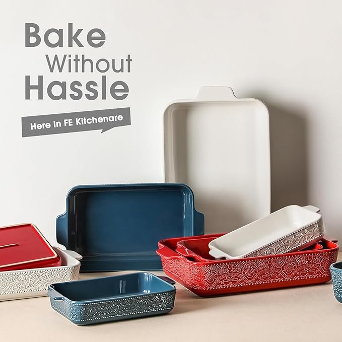 Ceramic Baking Dish Set of 3, Casserole Dishes - Image 6