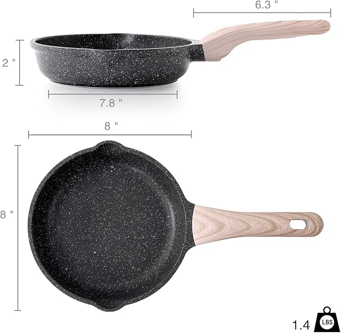 Kordisen Nonstick Frying Pan Skillet, 8 Inch Small Egg Omelet Pan, Healthy and - Image 6