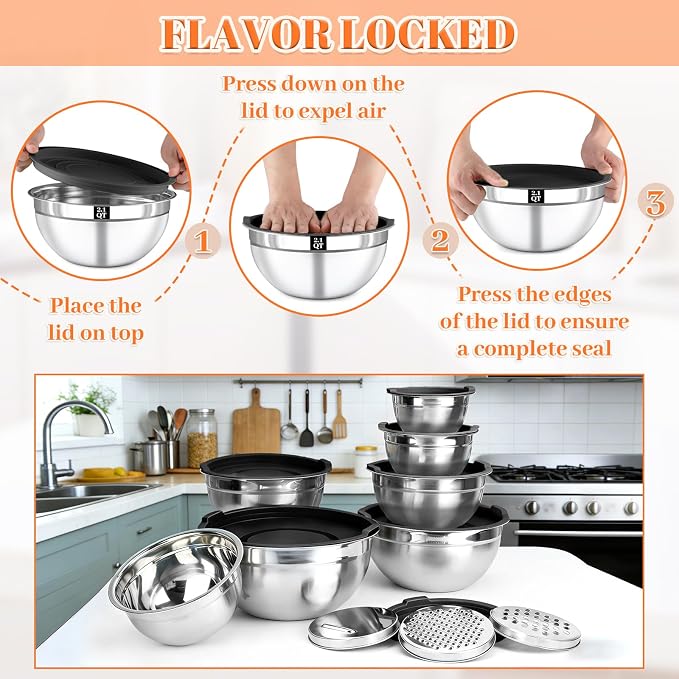 21PCS Mixing Bowls with Lids Set - Image 6