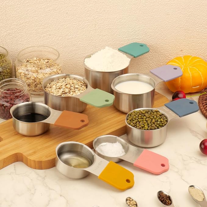16 Pcs Magnetic Measuring Cups and Spoons Set, Stackable Metal Measure Cup - Image 6