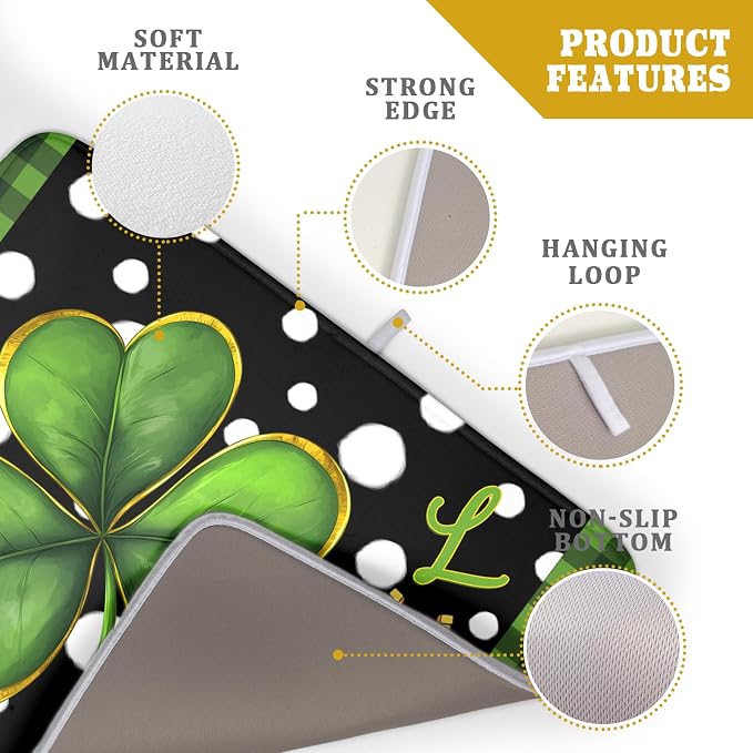 St. Patrick's Day Dish Drying Mats 18x24 Inch Green Clover Shamrock Lucky - Image 4