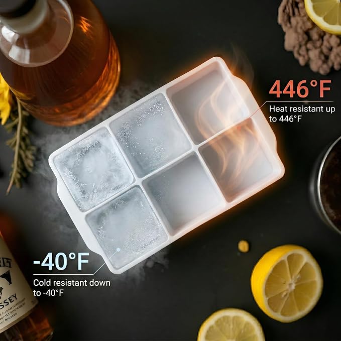 KitchFort Large Silicone Ice Cube Tray, Easy Release 2" Big Ice Cubes - Image 6
