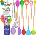 Umite Chef Kitchen Cooking Utensils Set, Wooden Handle Silicone Kitchen Gadgets by UmiteChef