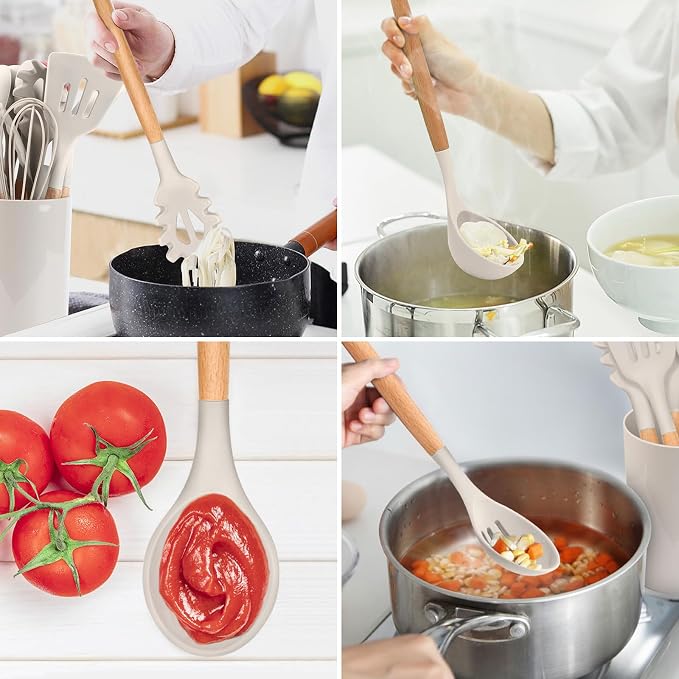 E-far Kitchen Utensils Set of 12, Silicone Cooking Utensils - Image 6