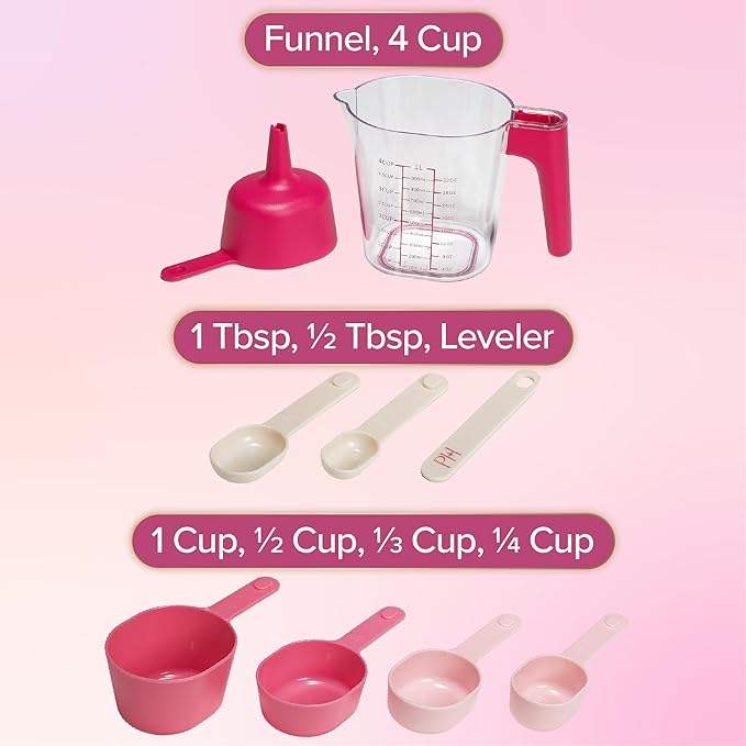 Paris Hilton 9-Piece Measuring Set, Durable Plastic Measuring Cups and Spoons - Image 4