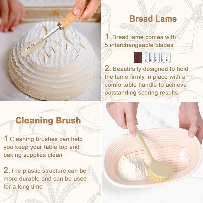 Bread Making Tools and Supplies, inclued Round Baking Mat and Oval Baking Mat - Image 5