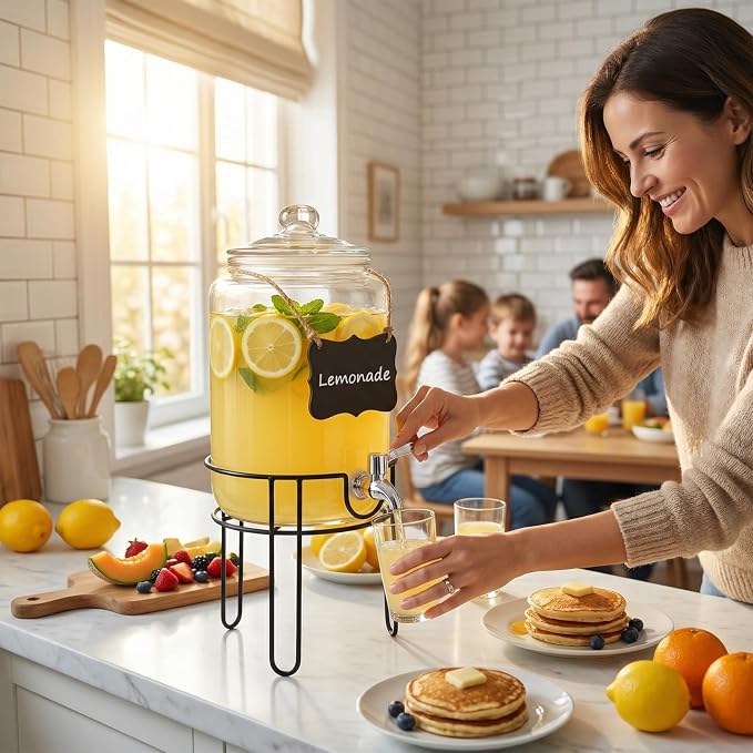 1 Gallon Drink Dispenser with Stand, Drink Dispensers - Image 2