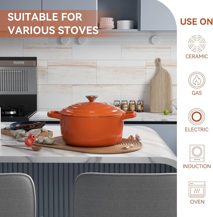 Miereirl 6 Quart Enameled Dutch Oven Pot - Image 4