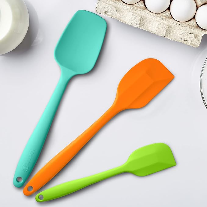 Silicone Spatula 3‑Piece Set Heat Resistant 600°F Non‑Stick Rubber Spatulas - Image 4