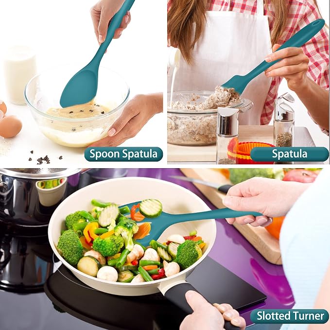 P&P CHEF Silicone Cooking Utensils Set of 7, Heat-proof Kitchen Utensils Set - Image 5