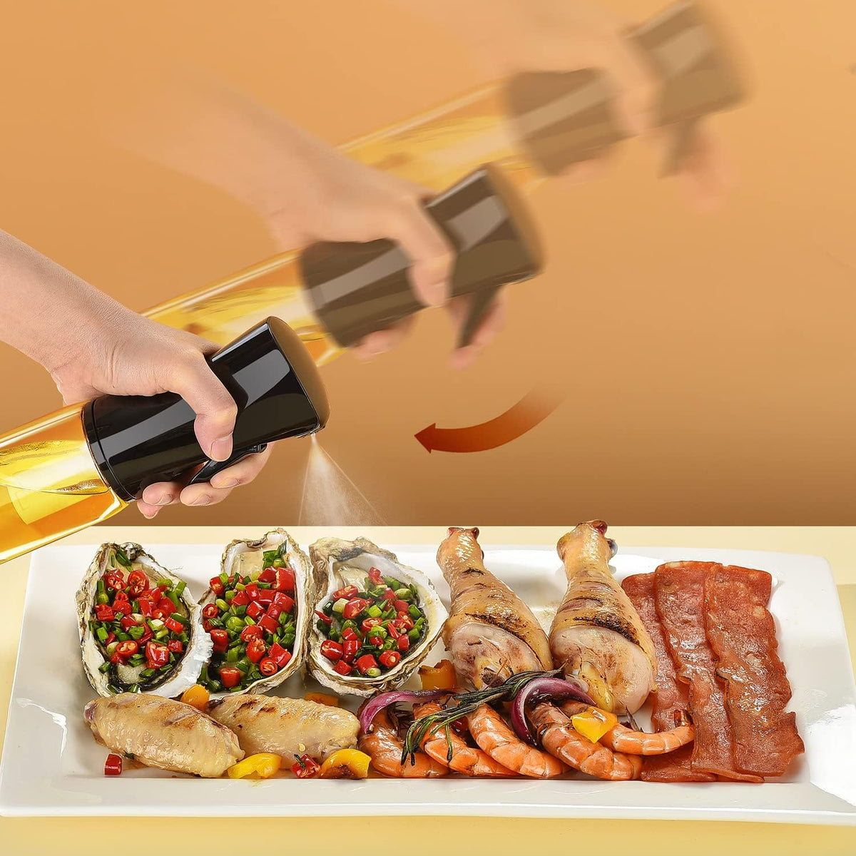 Oil Sprayer for Cooking, 200ml Glass Olive Oil Sprayer Mister, Olive