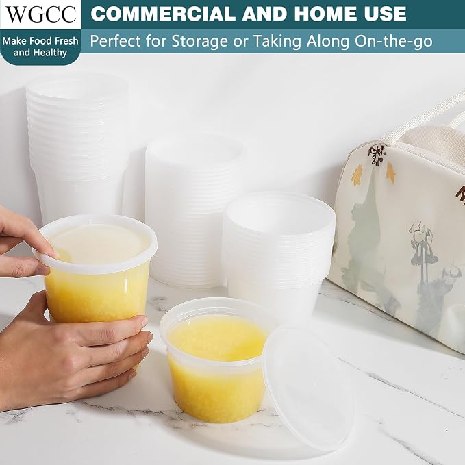WGCC Deli Containers with Lids 48 Sets- Disposable Soup Containers with Lids - Image 6