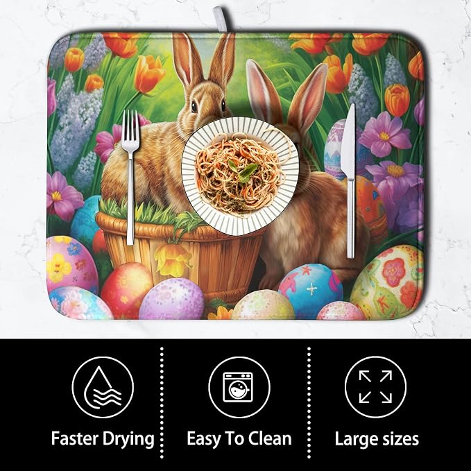Easter Bunny Eggs Dish Drying Mat - Image 4