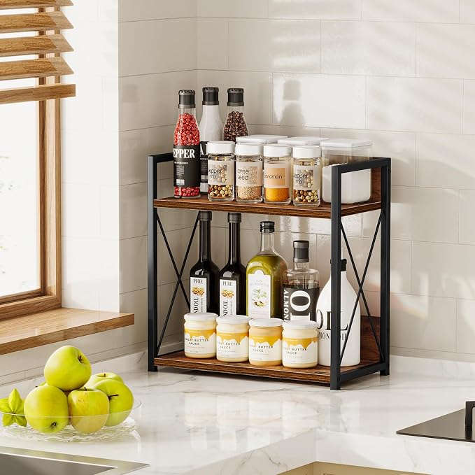 Giikin Kitchen Counter Shelf, Kitchen Countertop Organizer, 2 Tier Spice Rack - Image 5