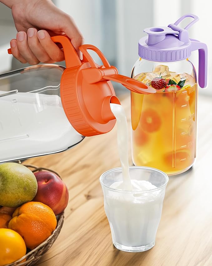 2 Pack Mason Jar Pitcher – Airtight & Leakproof Glass Pitcher - Image 7