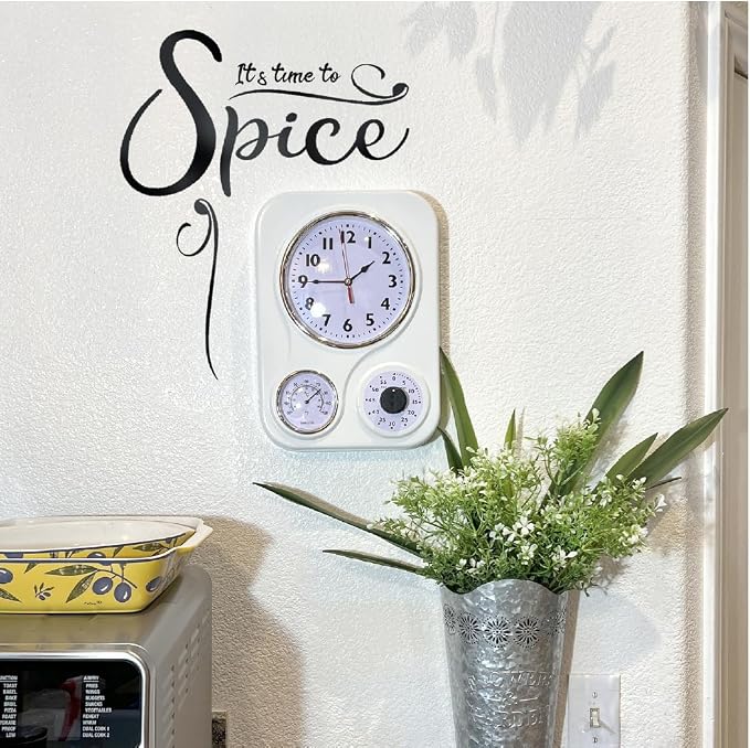 Lily's Home - 9.5 Inch x 12.5 Inch - Retro Kitchen Wall Clock, Vintage Wall - Image 4