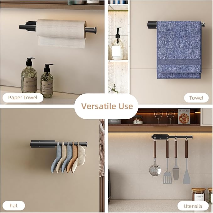 2 Pack Paper Towel Holder, Improved Paper Towel Holder Under Cabinet, Stainless - Image 3