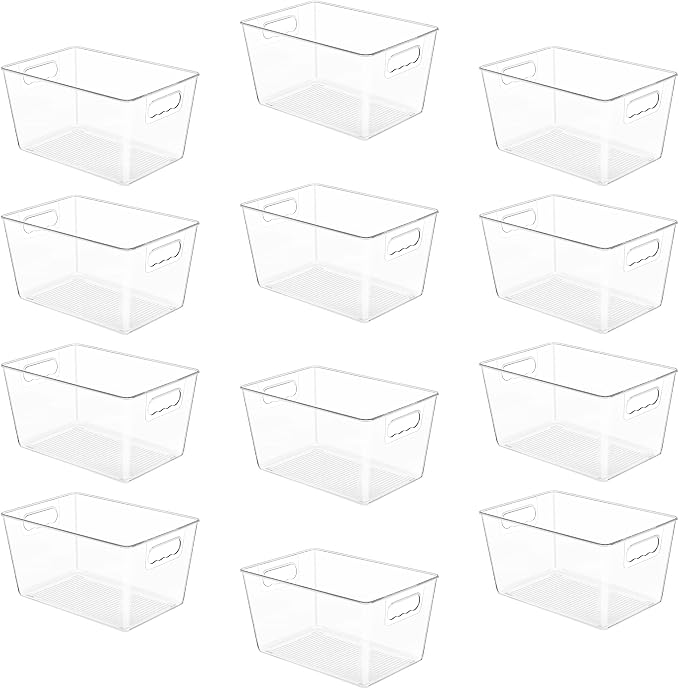 YIHONG 12 Pack Clear Pantry Organizer Bins, Plastic Containers by YIHONG