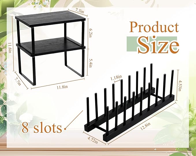 Marsui 4 Pcs Kitchen Organizer Accessories Set Cabinet Organizer Shelf and - Image 2