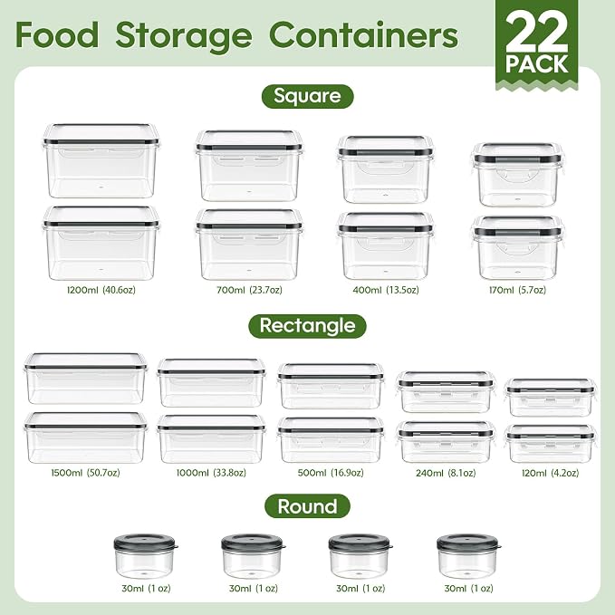 KEMETHY 44-Piece Food Storage Containers - Image 2