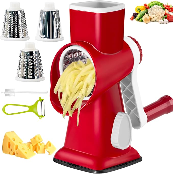 Cheese Grater with Handle, Vegetables and Fruits and Easy to Clean by Eleko+Meyar