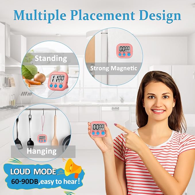 ZILLEEN 6 Pack Kitchen Timers for Cooking Digital Classroom Timers for Teachers - Image 2