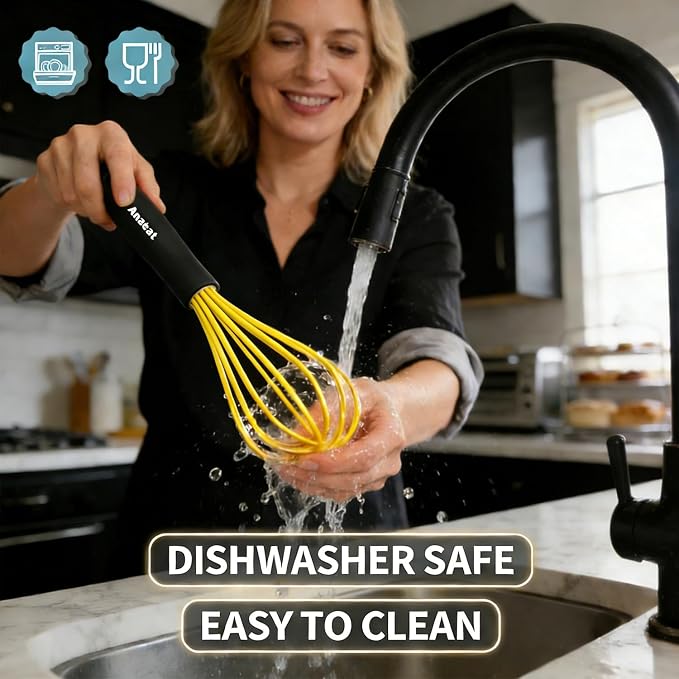 Anaeat Silicone Whisk, Thick Stainless Steel Wire Inner Heat Resistant - Image 8