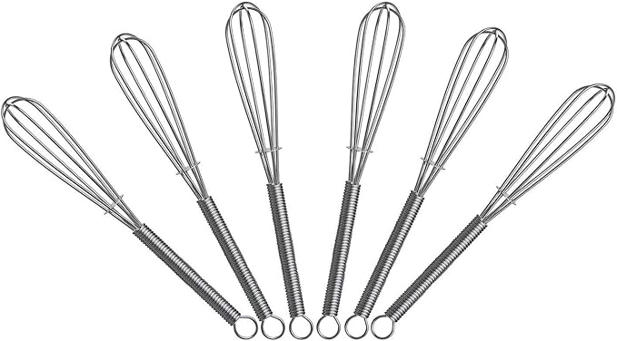 5 inch Mini Wire Whisk 6 Pack by Keewah