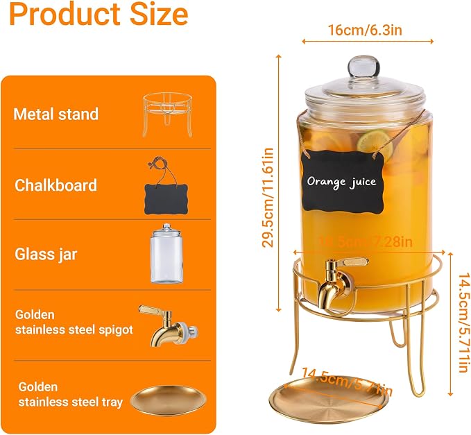 1 Pack1 Gallon Glass Drink Dispensers - Image 2
