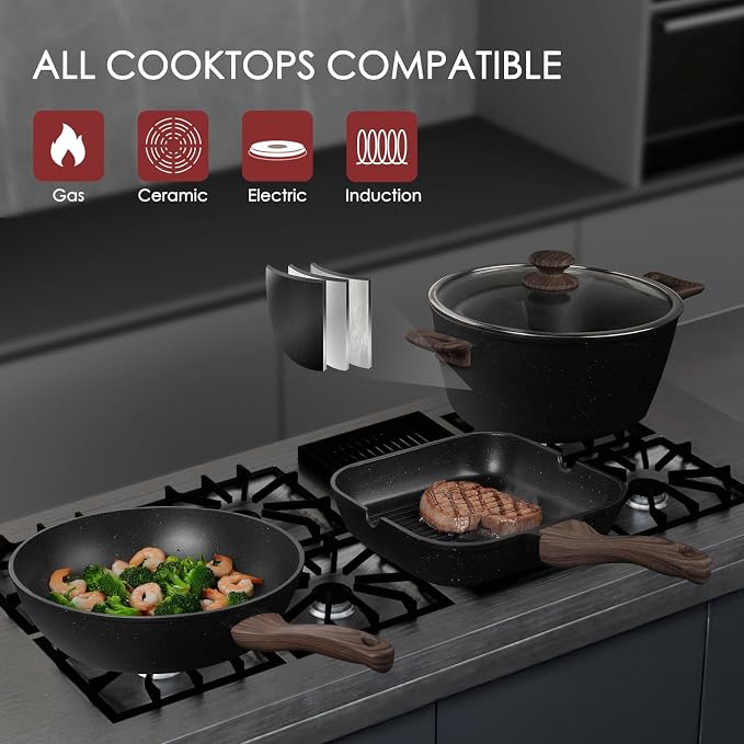 Kikcoin Pots and Pans Set Non Stick 31 Piece Kitchen Nonstick Cooking Cookware - Image 4