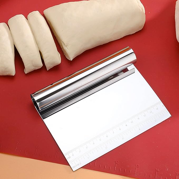 CoguZed 2 Pack Stainless Steel Pastry and Dough Cutter/Scraper/Knife Set - Image 6