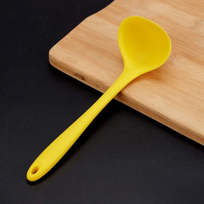 uxcell Silicone Soup Ladle Spoon 8.5 Inch Heat Resistant to 450°F One Piece - Image 2