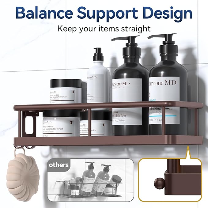 YASONIC Shower Caddy Adhesive, No Drill Bathroom Shower Organizers, - Image 5